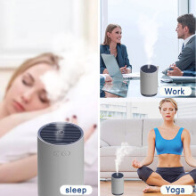 Umidificatore portatile a ultrasuoni senza fili per viaggi, ufficio e camera da letto, con serbatoio da 320 ml e spegnimento automatico.