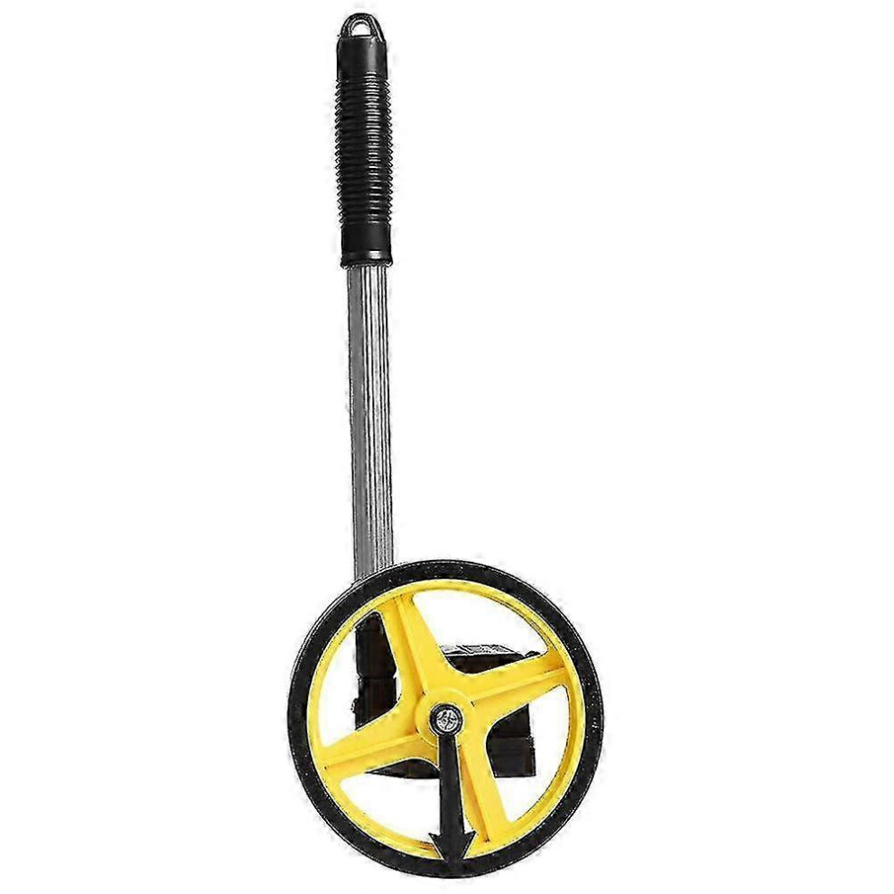 Distance Measuring Wheel Small Metal Tpr Plastic Foldable Telescopic Handle Yellow Black For Surveyors Road Measurement 6966168025696