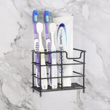 Wall Mounted Toothbrush Holder 5 Slot, Adhesive Bathroom Organiser for Shower, Kitchen, Van
