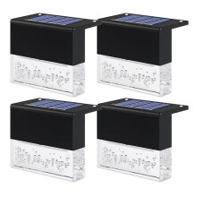 Solar Deck Lights, 4 Pack with Larger Solar Panel, Dual Mode Warm White & Coloured Lighting, Waterproof for Fences, Stairs, Walls