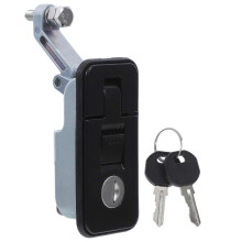 Compression Latch Lock Adjustable Sealed Lever Black Zinc Alloy with 2 Keys for Cabinets Fits Various Door Thicknesses