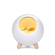 Night Light with Adjustable Brightness, USB Rechargeable, Sleeping Cat Design for Bedroom
