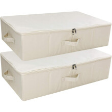 Faltbare Aufbewahrungsboxen, 2er-Pack mit Deckeln, Unterbett-Organizer für Kleidung, Schuhe und Bettwäsche, 70 x 40 x 18 cm