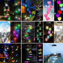 Solar Wind Chime Light, Colour Changing LED, Solar Powered Outdoor Hanging Decoration for Garden and Patio