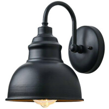 Wandlamp vintage zwart ijzer voor binnen en buiten, waterdicht, met flexibele arm en vaste aansluiting