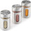 Stainless Steel Spice Jar Set, 3-Piece, 100 ml, Adjustable Shaker with Glass Jar 1