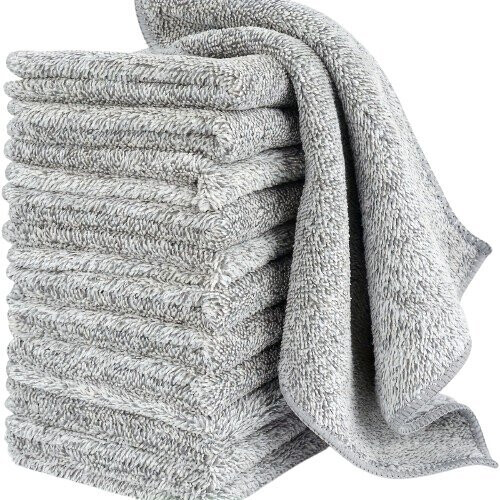 10-Pack Microfibre Towels Super Absorbent Quick-Drying for Home & Auto Cleaning