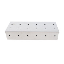 Stainless Steel Smoker Box with 10 Holes for Barbecue Grilling, Camping and Picnics