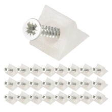Ladesteunen 50 stuks wit kunststof 14 x 13,5 mm voor reparatie doorhangende ladebodems met roestvrijstalen schroeven