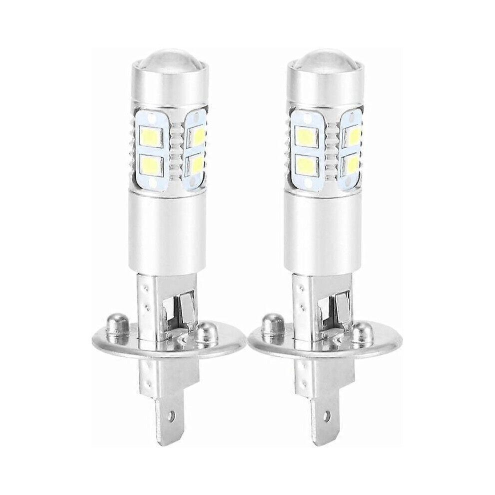 H1 Led Headlight Bulbs 2-Pack 100W 6000K Ultra 360 Degree Beam Angle 1800Lm Waterproof For Car Fog Lights Drls White 6966168021483