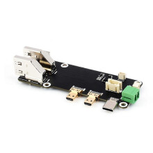 Mini HDMI - HDMI -sovitin Raspberry Pi 5:lle ja 4B:lle, kaksois-4K-lähtö, virtalähde Type-C tai ruuviliitin