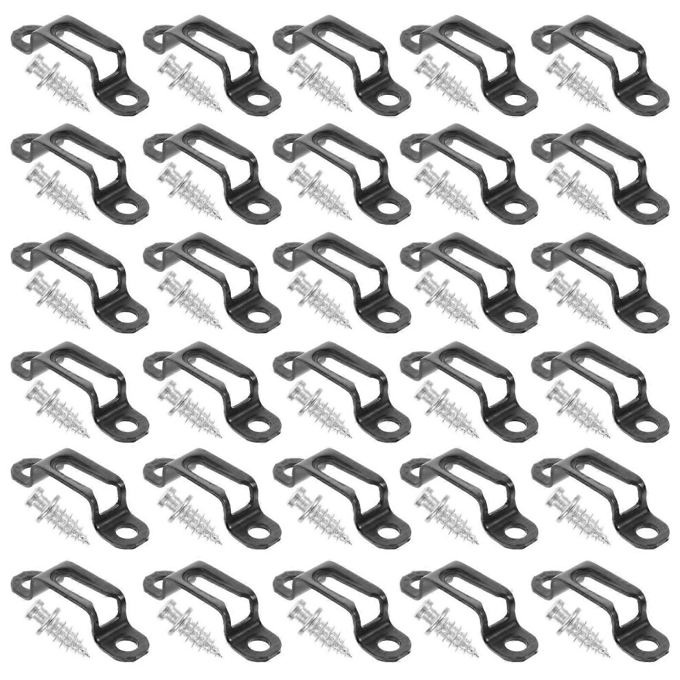 Invisible Furniture Connectors Manganese Steel 30 Sets With Mounting Screws For Cabinet Wardrobe Assembly Black 6966168023395