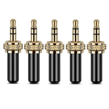 3,5-mm-Stereo-Klinkenstecker mit Schraubverriegelung, vergoldet, M6-Innengewinde, kompatibel mit Sony D12 D21 Sennheiser Shure Lavalier-Mikrofonen