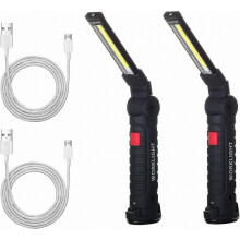 Lámpara de trabajo LED recargable 15W plegable, base magnética, 1800 mAh, luz regulable, ideal para taller y exteriores