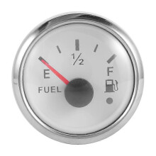 Fuel Level Gauge 52mm Switchable 0-190Ohm 240-33Ohm IP67 Waterproof Stainless Steel 9-32V Meter with Alarm for Boat Car