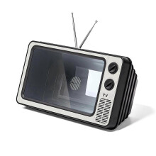 Retro TV 3D HD telefoonschermvergroter 12 inch 2-3x vergroting grijs ABS acryl compatibel met alle smartphones voor thuis, kantoor, kamperen en reizen