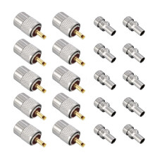 Conectores coaxiales UHF PL259 de 50 ohmios con reductor UG176, compatible con RG8, RG213, LMR400 para radioaficionados