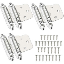 6 Pcs Self-Closing Cold Rolled Steel Spring Cabinet Hinges with Damper for Cupboard Shoe Cabinet Bookcase Wine Cellar Door Replacement