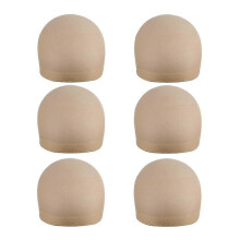 Wig Caps 6 Pack Beige Nylon Elastic Breathable Wide Stretchy Non-slip Band for Wearing Under Wigs One Size Fits Most Hair Styles