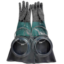 Sandstrahlhandschuhe 60 cm kompatibel mit den meisten Sandstrahlkabinen, Baumwollfutter, rutschfeste Gummi-Oberfläche, grün schwarz
