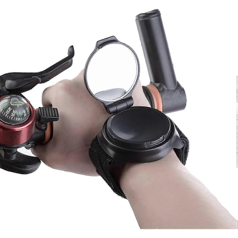 Wrist Mount Bicycle Rearview Mirror 360 Rotatable Convex Lens Wide View Angle For Mountain Cyclists Motorcycle Riders Light 6966168147527