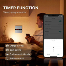 Tuya Zigbee Smart Szenenschalter 4-Wege Unterputz 86 Box Grau ABS+PC mit App-Steuerung, Millimeterwellensensor, LCD-Display, 485-kHz-Unterstützung