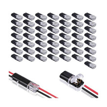 Conector de 2 Pines con Hebilla de Bloqueo, ABS, para Cableado de 18-22 AWG, Cables Sólidos y Trenzados, Uso en Ventiladores de Techo y Edificios