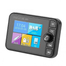 DAB+ vastaanotin autoon Bluetooth FM-lähettimellä AUX-liitännällä ja muistikortin paikalla 2,4 tuuman LCD-näytöllä