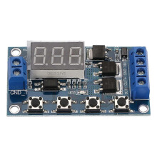 12V-24V Pulse Signal Cycle Delay Timer Switch Dual MOS Control Board 15A 36V DC Opto Isolated I/O 6 Operating Modes Emergency Stop