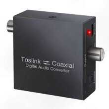 SPDIF Bi-Directional Optical to Coaxial Digital Converter 192kHz 24-bit Compatible with PS4 Blu-ray Players Sound Bars for Home Theatre Systems