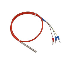 Pt100 Temperatursensor wasserdicht mit dreiadrigem Silikonkabel für industrielle Temperaturmessung