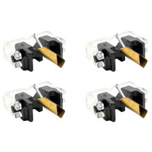 Vervangende draaitafelnaald (4 stuks) compatibel met Shure N44-7 M44-7 DUAL DN305 DN306 GARRARD, diamantpunt, ABS, zwart