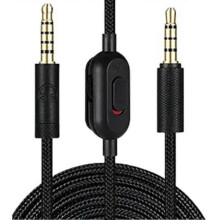 2-metrowy zamienny kabel audio kompatybilny ze słuchawkami Logitech GPRO X G233 G433 z funkcją wyciszania i regulacją głośności, czarny
