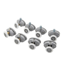 Roulettes de porte de douche DW-117 Nylon 25mm, compatible avec portes coulissantes verre 4-6mm, 8 pièces, Gris