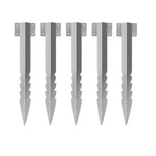 5 Stück robuste, aluminisierte Zink-Befestigungspfähle mit Sägezahnkante für Garteneinfassungen, Einfahrten und Hochbeete