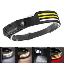 Motion Sensor Headlamp W689-3 Red White Warm Light COB P30 1000LM Type-C Rechargeable 1500mAh Outdoor Fishing Flashlight
