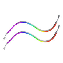 Bande lumineuse blanche ARGB 400mm compatible avec Phanteks Digital-RGB et cartes mères 5V 3PIN AURA Sync, 2 pièces