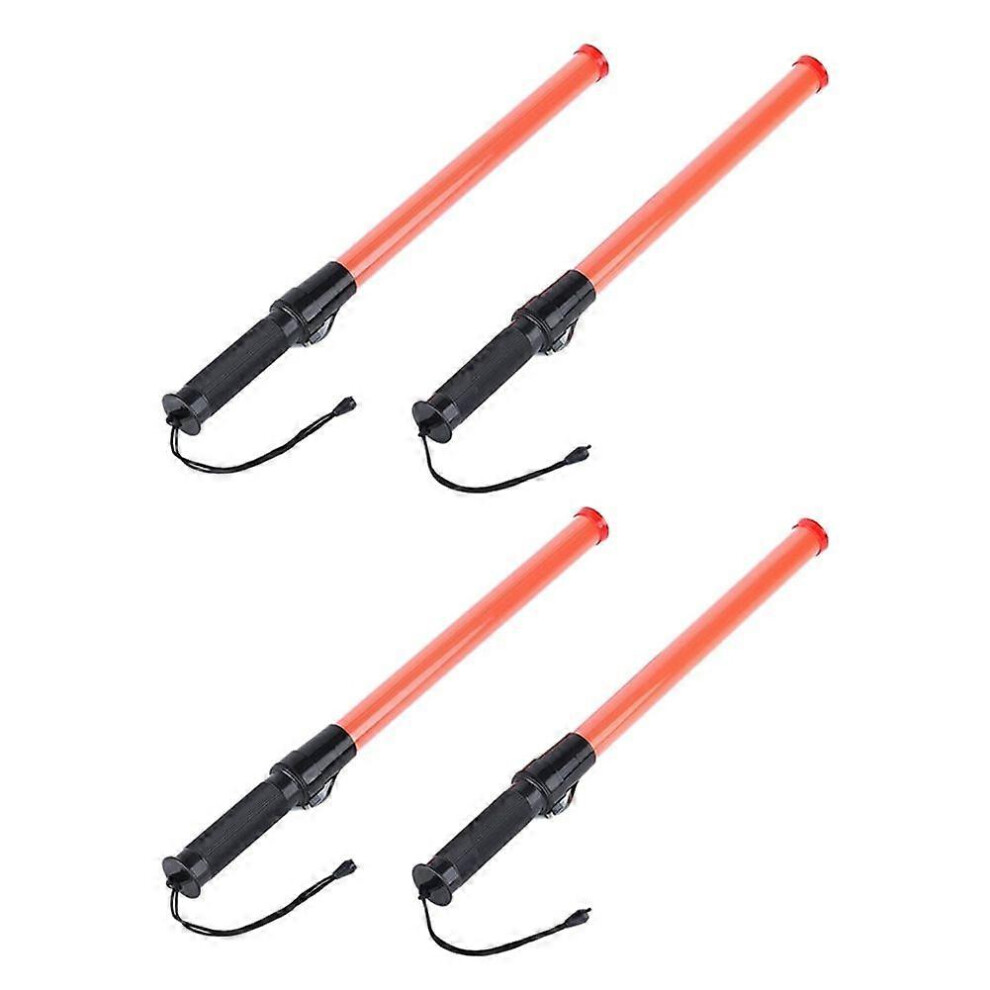 Led Traffic Control Safety Baton 4 Pack 21 Inch Led 2 Flashing Modes Waterproof For Parking Guidance Emergency Use Red 6966168151005