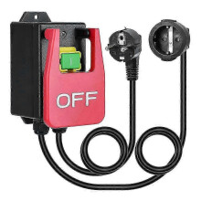 220V Single Phase On/Off Switch EU Plug 16A 1800W with Large Emergency Stop Paddle for Workshop Table Saws Drills Milling Tables