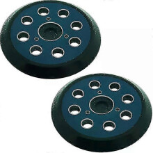 2er-Pack Schleifpads 125 mm mit 8 Löchern kompatibel mit Makita Exzenterschleifer, mittlere Härte, Klettverschluss