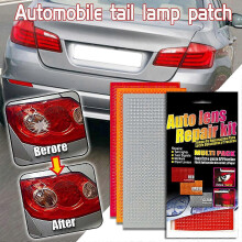 Kit di riparazione lente fanale posteriore auto compatibile con lenti trasparenti, indicatori direzione incrinati, adesivo per superfici piane e curve