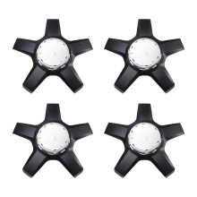 4PCS Car Wheel Hub Center Caps compatible with Mercedes Benz S63 S65 C43 C63 Black and Silver Plastic A0004002400 A0004200400