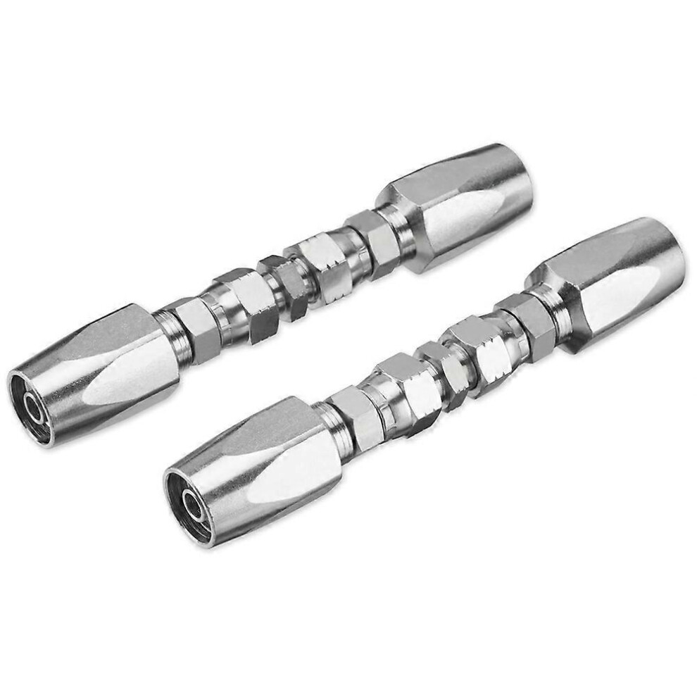 2 Pcs 1/4 Inch Reusable Hydraulic Hose Repair Kit Compatible With R2 R16 R17 R19 2Sn 2Sc 2-Wire Hoses Leak-Proof Corrosion-Resistant Metal Fittings 6966168158134
