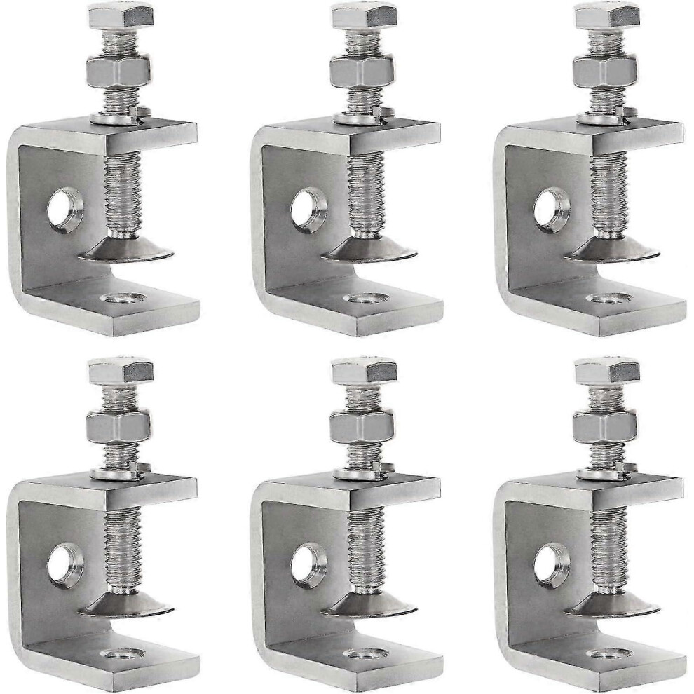 6 Pcs 304 Stainless Steel Heavy Duty Adjustable C Clamps 1 Inch Jaw Opening For Woodworking Welding Cabinetmaking Metalwork 6966168161943