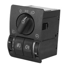 Interruttore di controllo luci principali, fari e fendinebbia compatibile con Opel 1995-2008, codice ricambio 6240097, materiale ABS, colore nero.