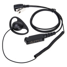 Ohrhörer Headset mit Mikrofon kompatibel mit SEPURA STP8000 Serie, D-förmiger Ohrhaken, Schwarz, für Sicherheits- und Rettungseinsätze