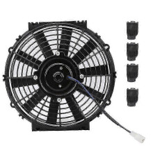 10 inch slanke elektrische radiatorkoelventilator 24V 80W 2100RPM 10 rechte bladen zwart universeel voor autokoeling