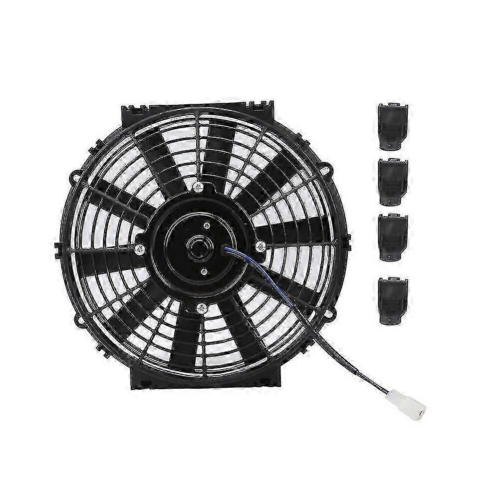 10 Inch Slim Electric Radiator Cooling Fan 24V 80W 2100Rpm 10 Straight Blades Universal For Car Cooling Applications Black 6966168155416