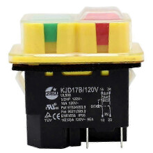 Industrial Electromagnetic On Off Push Button Switch 120V 16A 4 Pins Waterproof Kedu KJD17B for Power Tools, Saws, Drills, Grinders