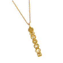 Yoga Inspired Necklace With 7 Chakras Pendant Amulet Yoga-Gold